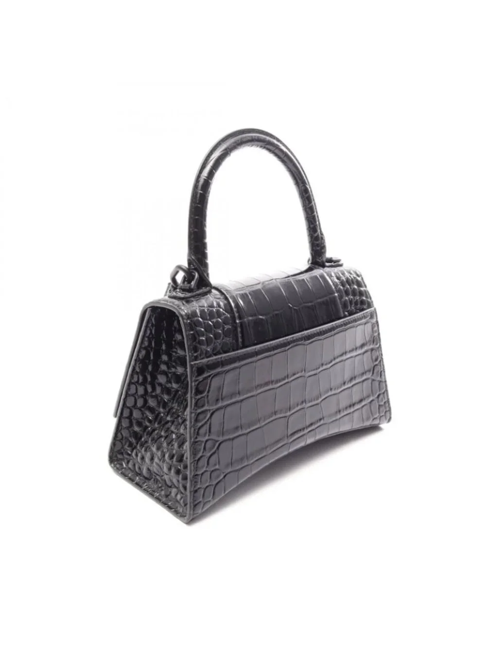 Balenciaga Hour Glass Small Croco Handbag